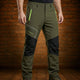Men's tapered utility trousers with zip pockets and contrasting knee panels
