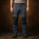 Men's tapered utility trousers with zip pockets and contrasting knee panels