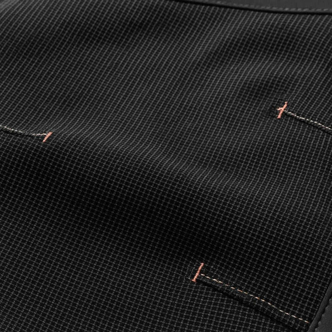 Men's tapered utility trousers with zip pockets and contrasting knee panels