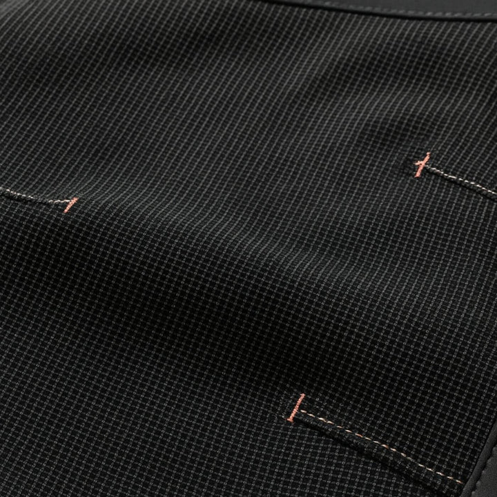 Men's tapered utility trousers with zip pockets and contrasting knee panels