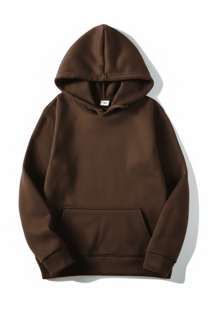Women's plain hooded sweatshirt with long sleeves and kangaroo pocket