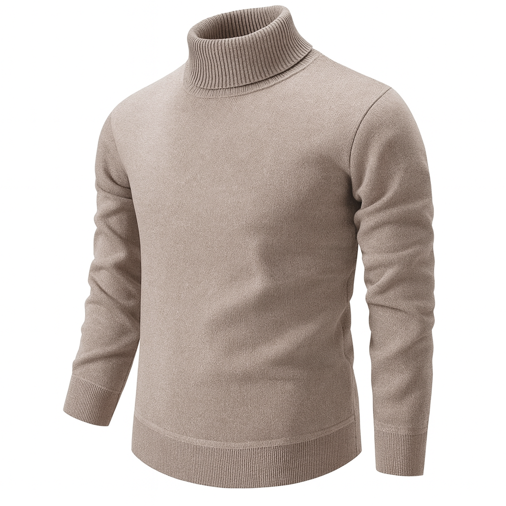Ribbed turtleneck sweater with long sleeves