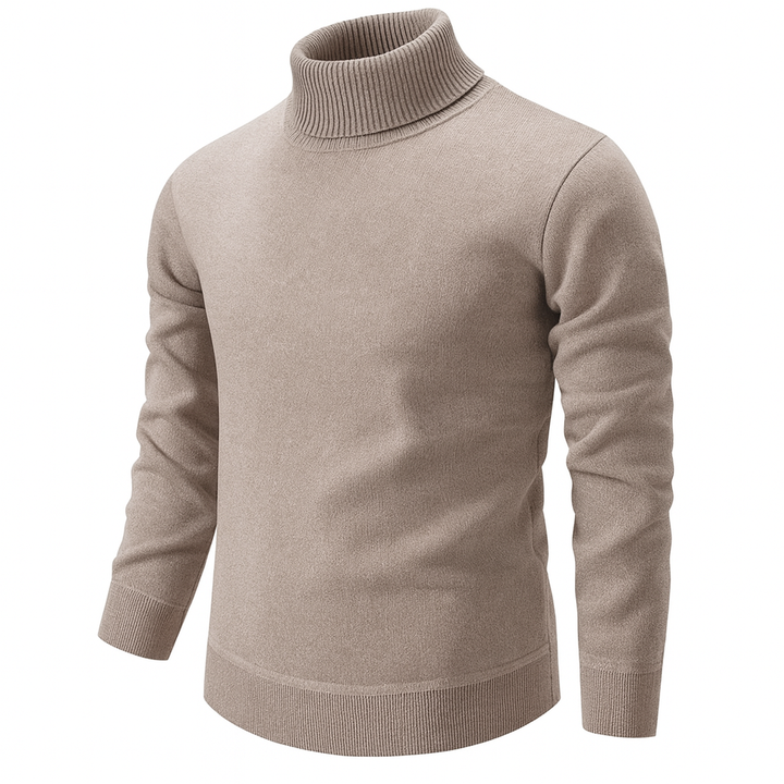 Ribbed turtleneck sweater with long sleeves