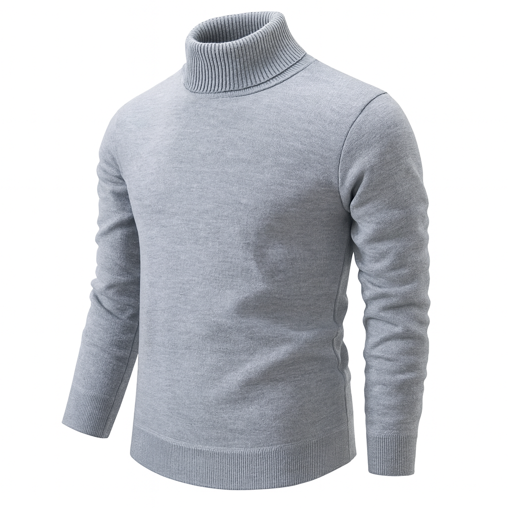 Ribbed turtleneck sweater with long sleeves