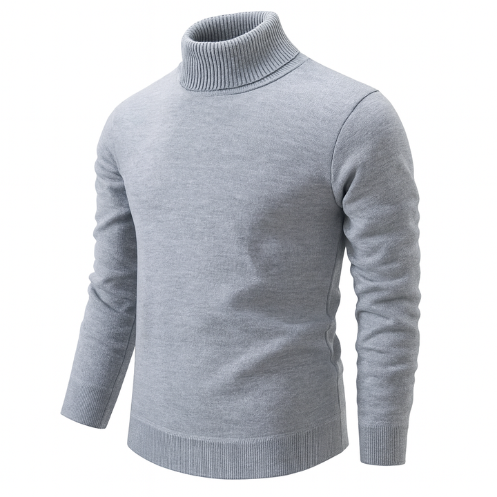 Ribbed turtleneck sweater with long sleeves