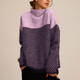 Women's chevron turtleneck sweater with long sleeves