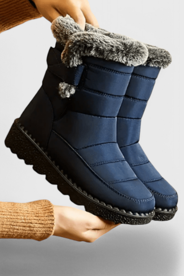 Women's Water-Resistant Mid-Calf Boots in Blue | Bellmere