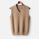 Men's sleeveless V-neck sweater vest with ribbed trim