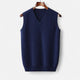Men's sleeveless V-neck sweater vest with ribbed trim