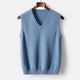 Men's sleeveless V-neck sweater vest with ribbed trim