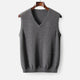 Men's sleeveless V-neck sweater vest with ribbed trim