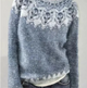 Women's multicolour Fair Isle sweater with boat neckline and long sleeves