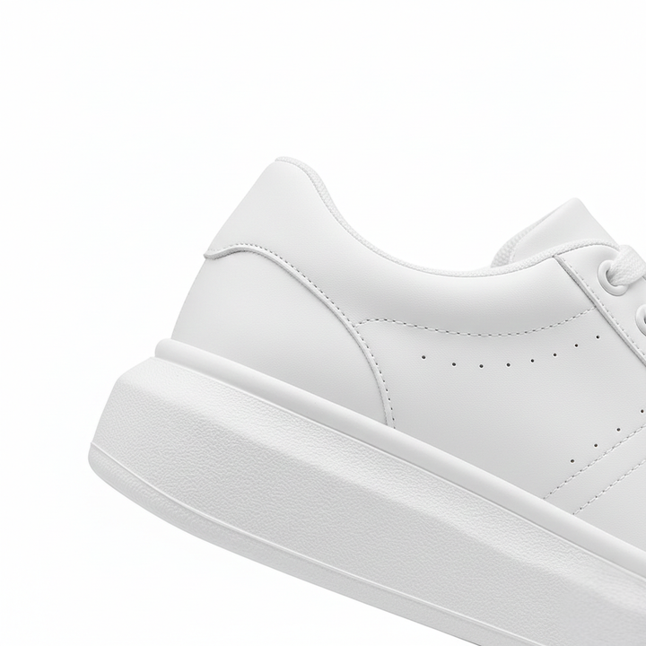 Low-top platform sneakers with lace-up closure and panel detailing