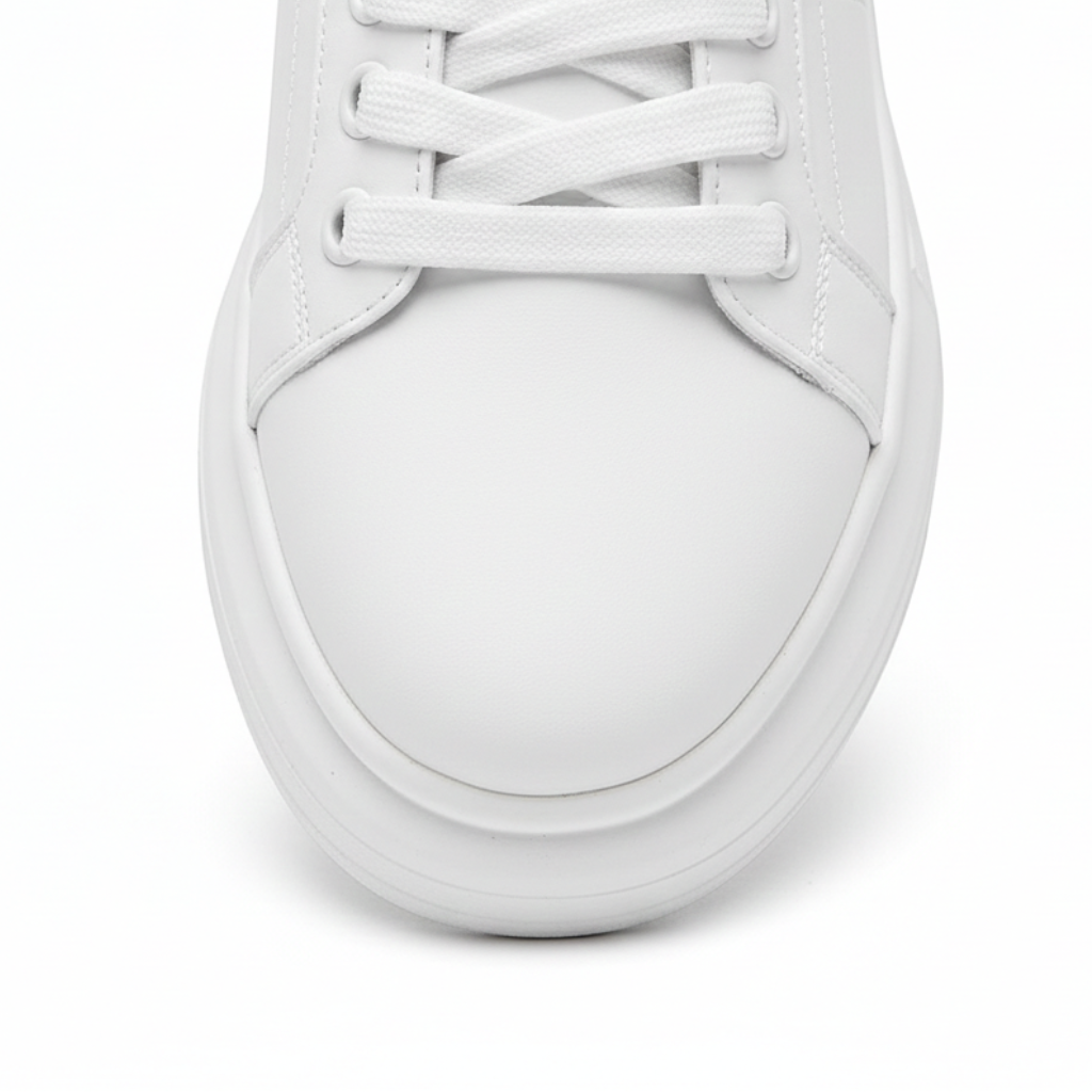 Low-top platform sneakers with lace-up closure and panel detailing