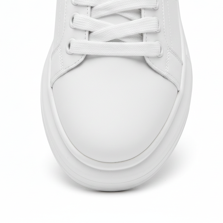 Low-top platform sneakers with lace-up closure and panel detailing