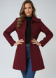 Women's single-breasted longline coat with notched collar and button front