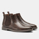 Chelsea ankle boots with elastic side panels, almond toes and low heels