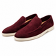 Unisex slip-on loafers with moc toe stitching and flat sole