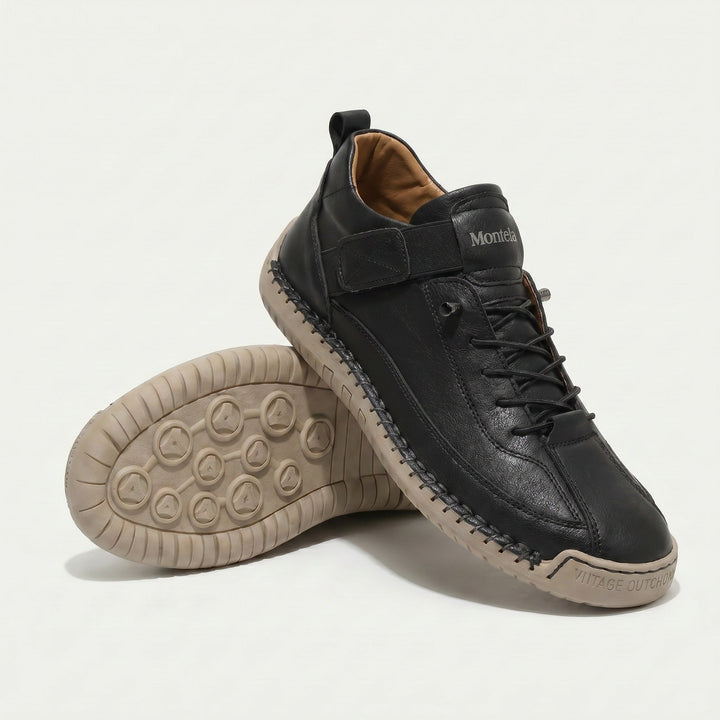 Unisex mid-top lace-up sneakers with textured flat soles
