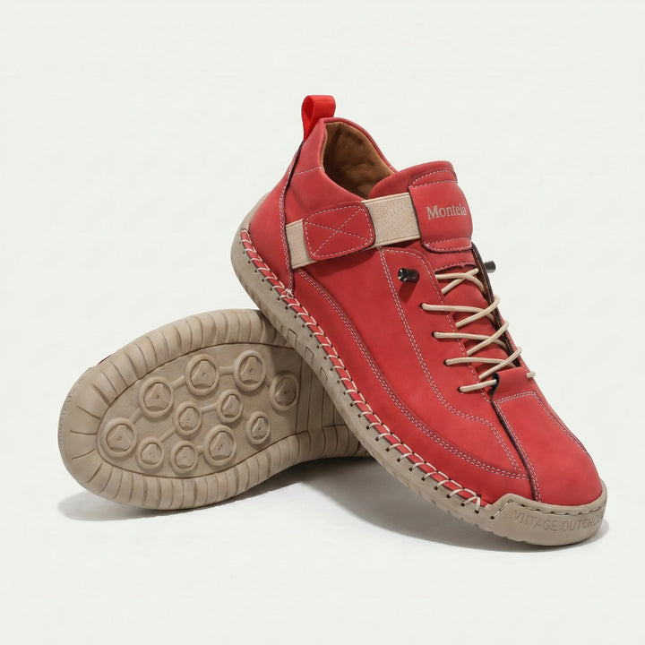 Unisex mid-top lace-up sneakers with textured flat soles