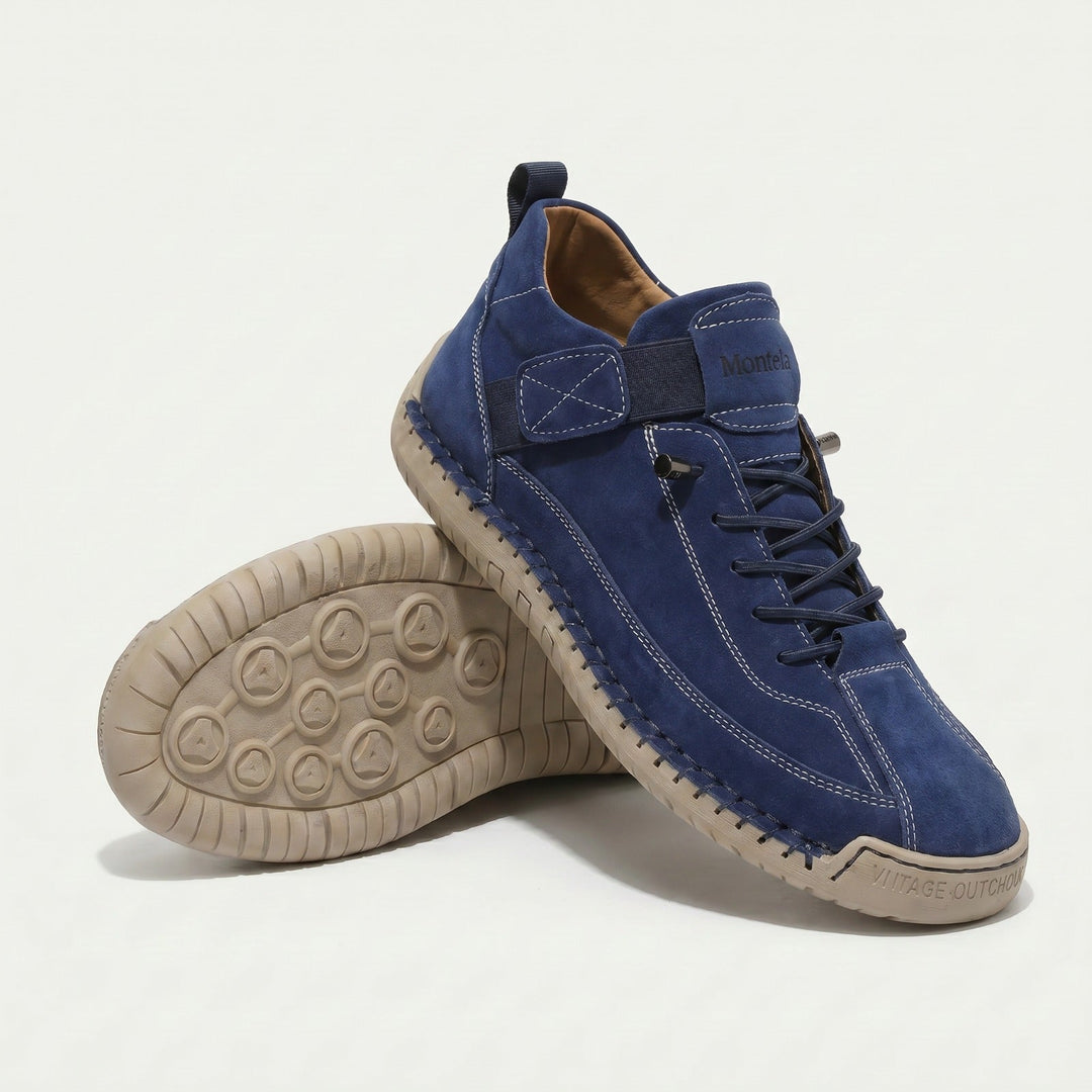 Unisex mid-top lace-up sneakers with textured flat soles