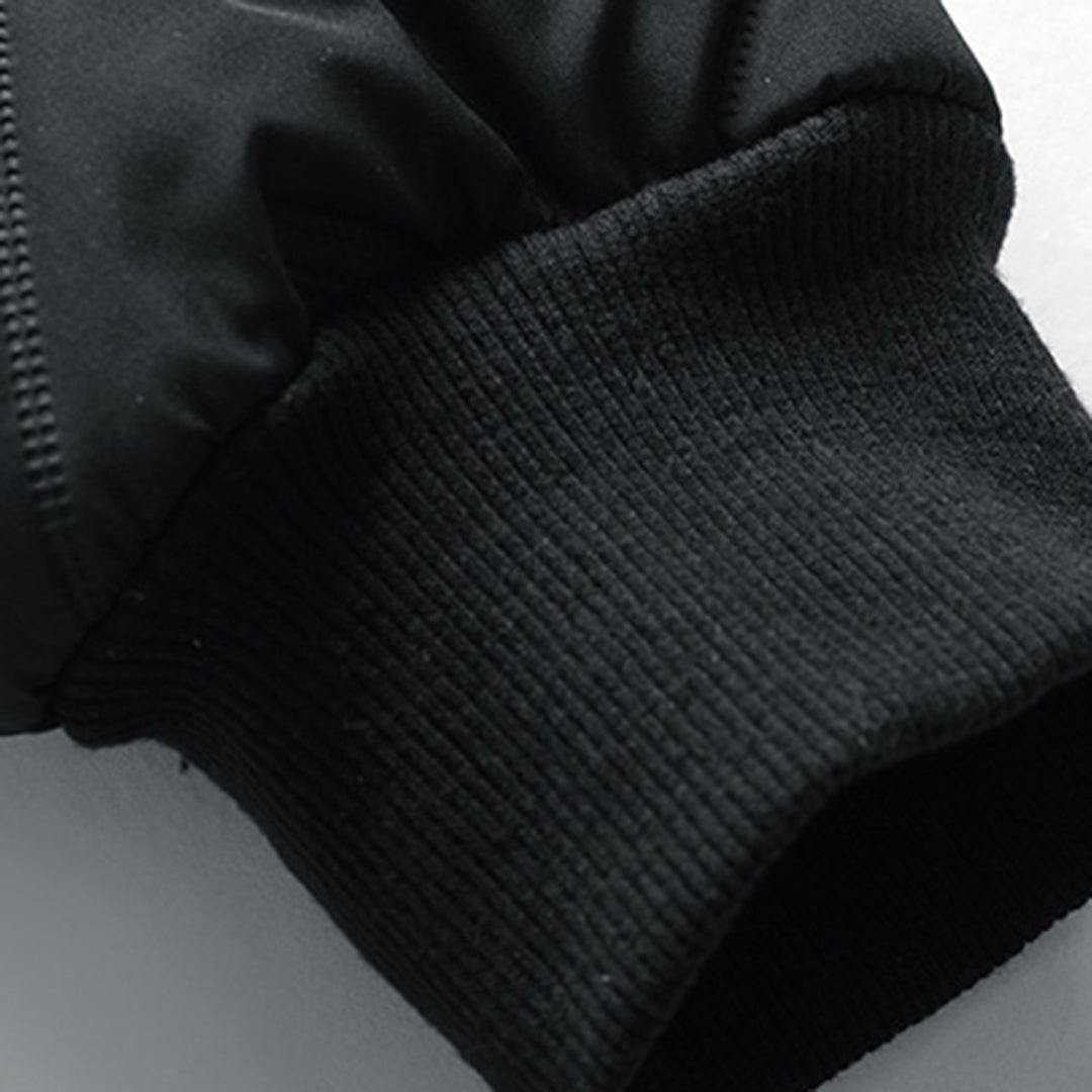 Men's quilted geometric jacket with stand collar and zip pockets