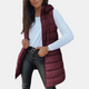 Women's longline hooded puffer vest