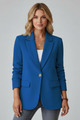 Women's notch-lapel blazer with long sleeves and flap pockets