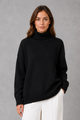 Women's high neck knit jumper with long sleeves