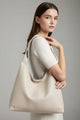 Large smooth shoulder tote bag with long straps