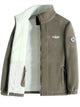 Full-zip fleece jacket with high collar, zipped pockets and elastic cuffs
