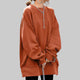 Women's oversized crew neck sweatshirt with long sleeves and ribbed trims