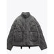 Women's quilted jacket with high collar, front zipper and patch pockets
