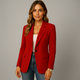 Women's fitted blazer with notched lapels, long sleeves and flap pockets