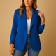 Women's fitted tailored blazer with lapels and flap pockets