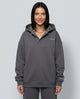 Women's oversized long-sleeve hooded lounge hoodie with ribbed cuffs and hem