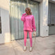 Women's long-sleeve sweatshirt and leggings set with crew neck