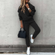 Women's hoodie and high waist tracksuit set