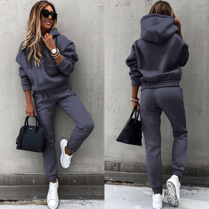 Women's hoodie and high waist tracksuit set
