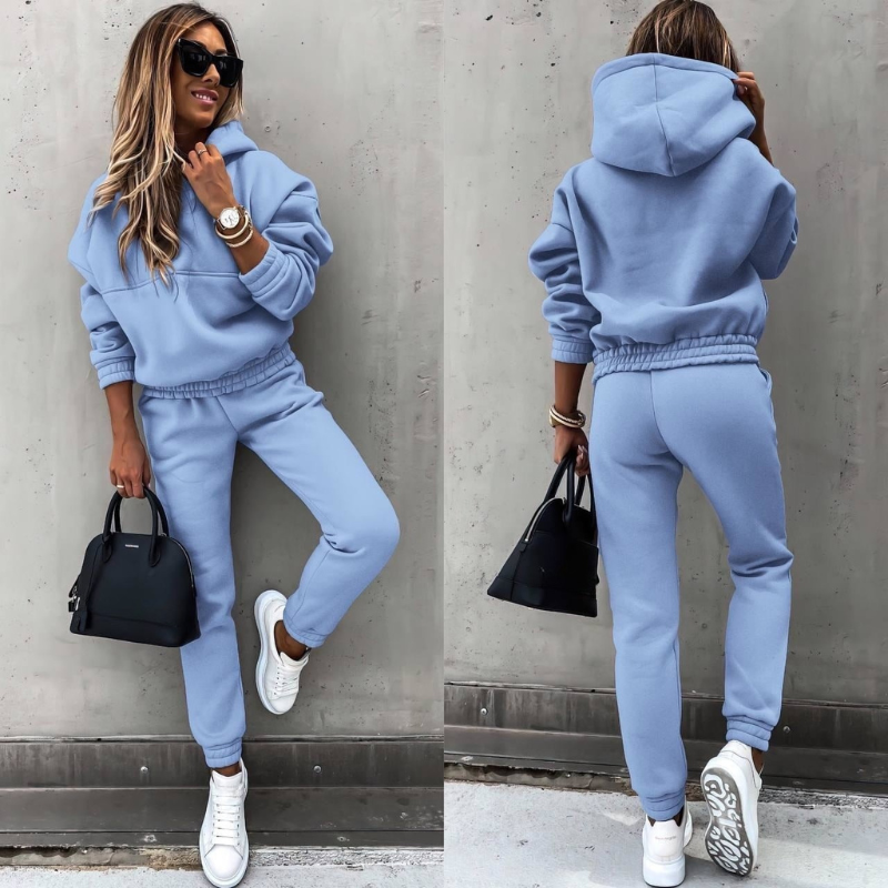 Women's hoodie and high waist tracksuit set