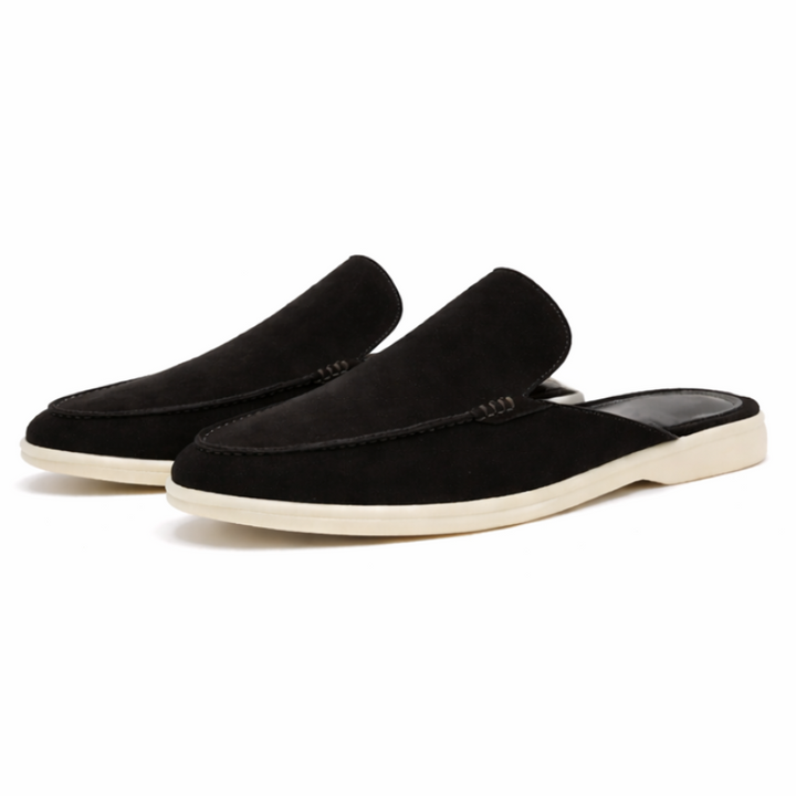 Slip-on loafer with moc toe and flat sole