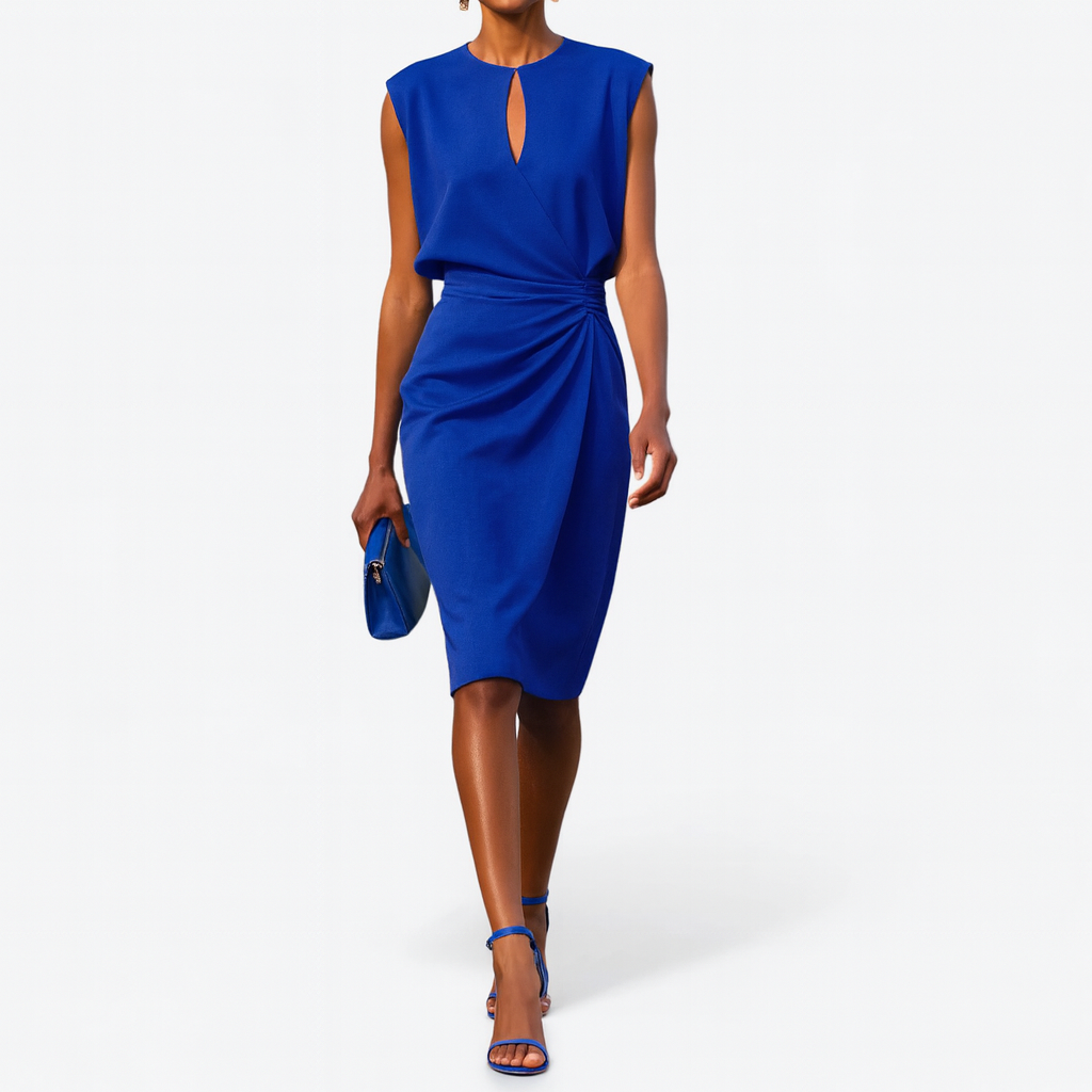Women's Elegant Dress in Sky Blue - View 6 | Bellmere