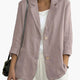 Women's casual blazer with notched lapels and two buttons