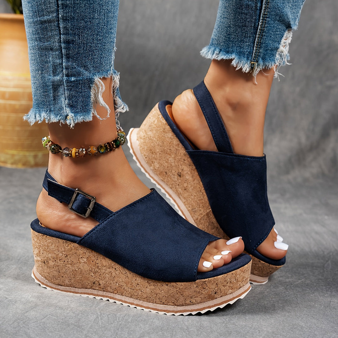 Ilaria | Women's Platform Buckle Sandals - EVA shock absorbing sole