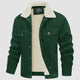 Men's corduroy jacket with sherpa lining, turn-down collar and front pockets