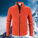 Men's textured zip-up sweater with mock neck collar and ribbed trims