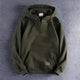 Men's hooded half-zip hoodie with long sleeves and kangaroo pocket