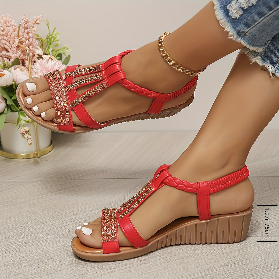 Karima | Women's Wedge Sandals Shimmer, shine, and step into something special