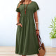 Relaxed Fit Cotton Day Dress Dresses in Blue | Bellmere