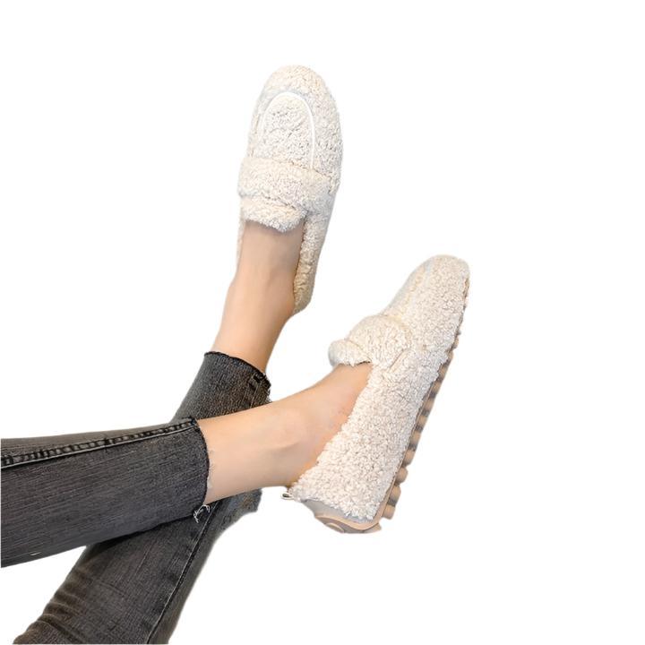 Women's Ultra-Cozy Moccasin Slippers Shoes in Cream | Bellmere
